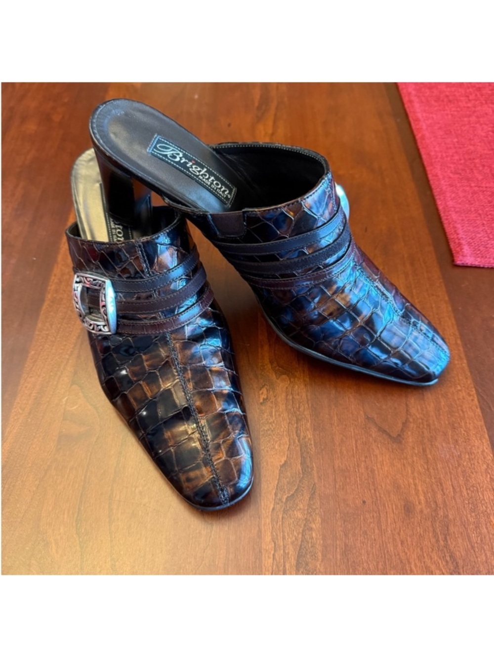 🎉 SALE 🎉 BRIGHTON Genuine Leather Mules Made in Italy EUC 6.5 M